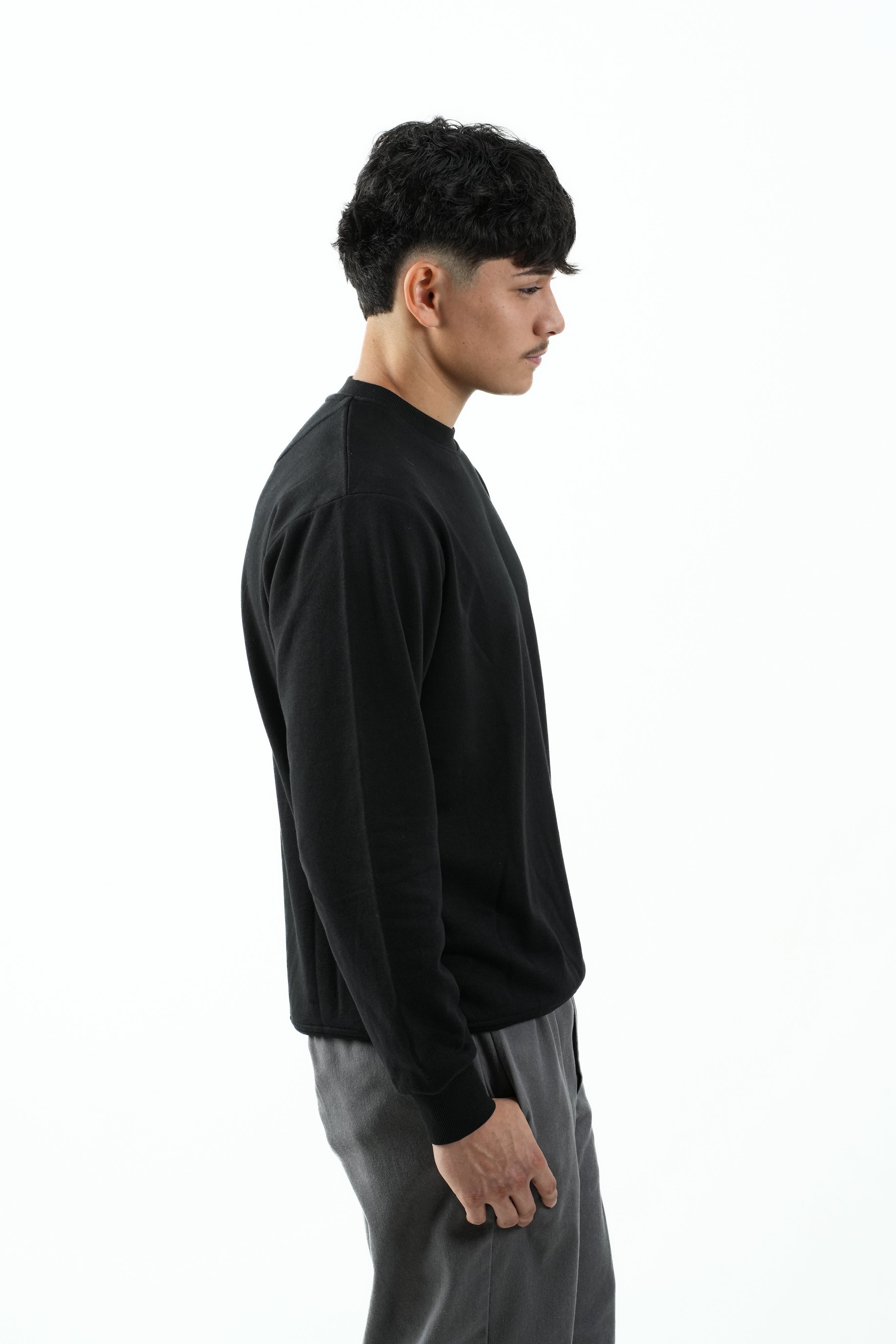 Jet Black Crew-Neck Sweatshirt