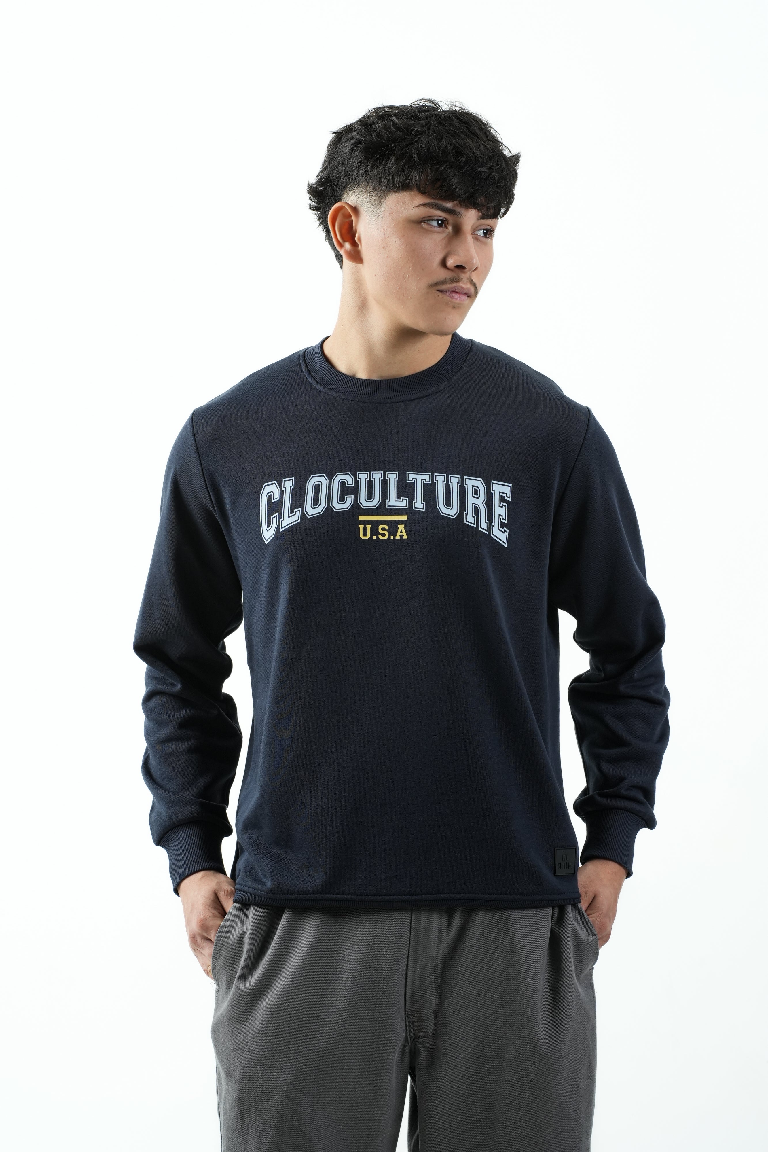 Navy Crew-Neck Sweatshirt
