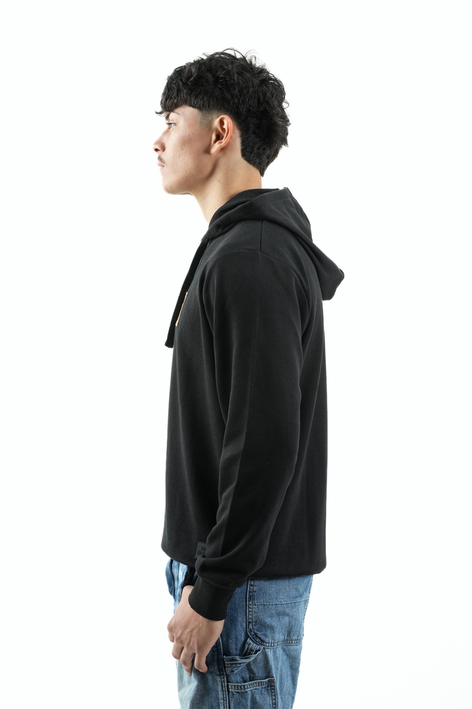 Black Embroidered Hoodie