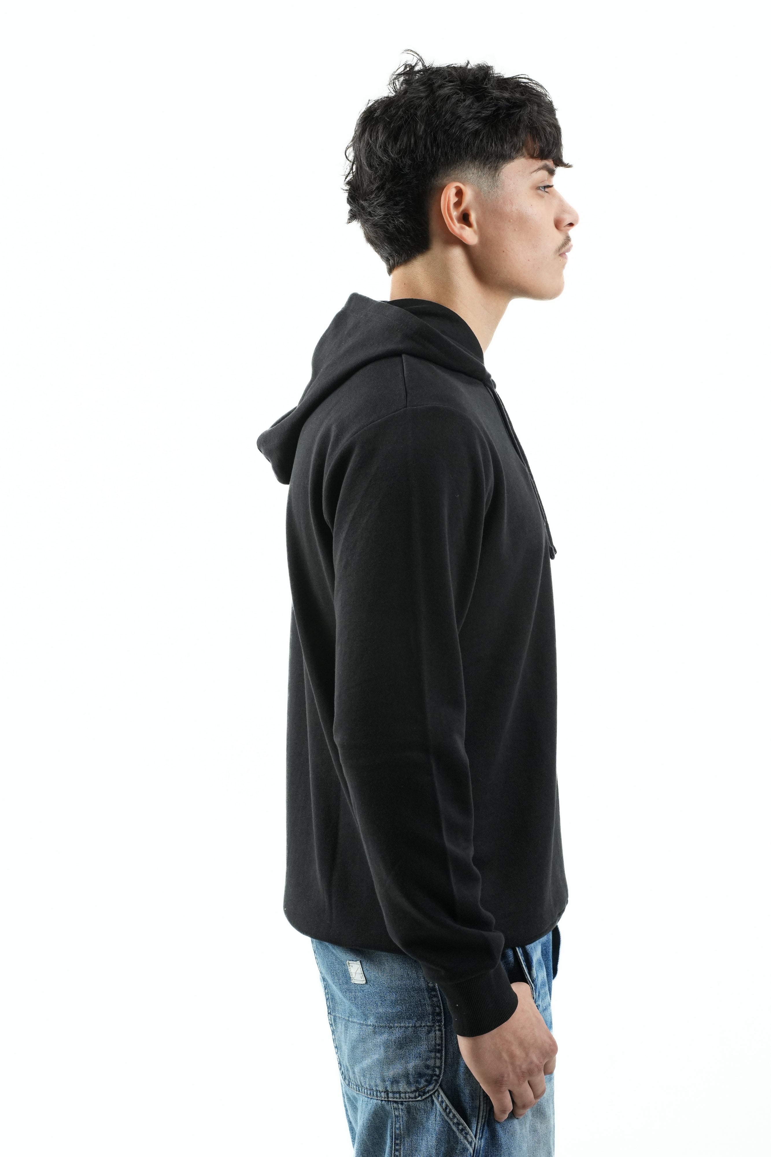 Black Embroidered Hoodie