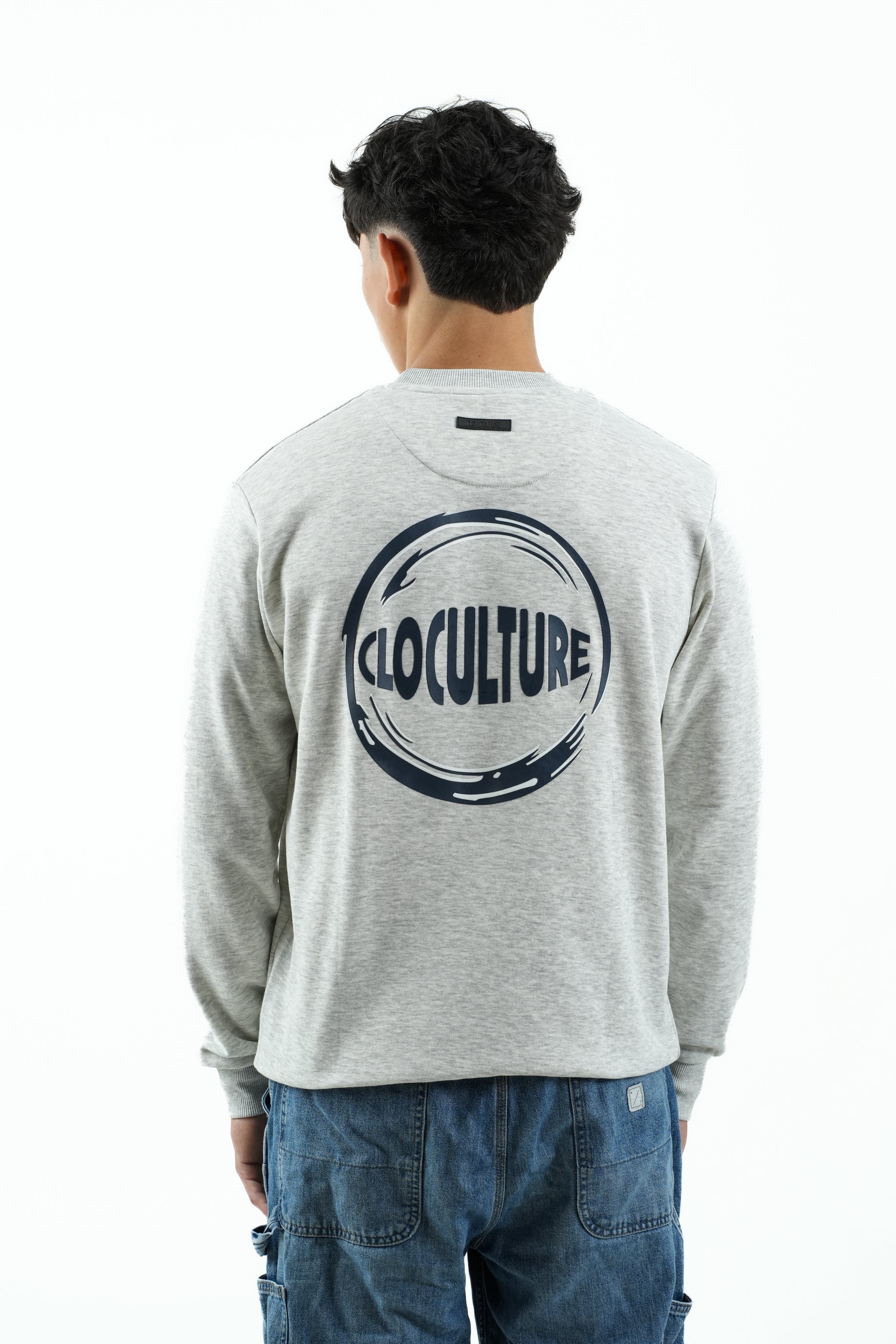Grey Melange  Crew-Neck Sweatshirt